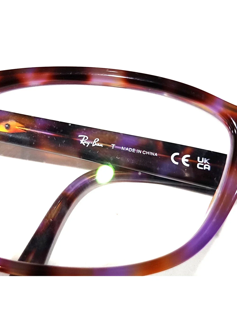 Ray Ban RB5428 8175 Scratched Purple Tortoise Square Eyeglasses 55-17 145 Read